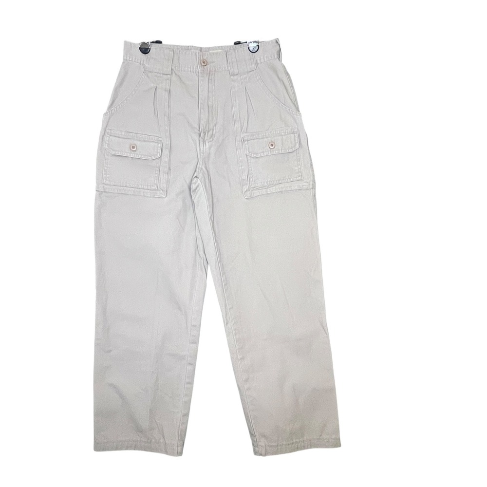 Cabelas 7-Pocket Hiker‎ Pants Womens 8 Khaki Cotton Canvas High Rise Cargo Trail